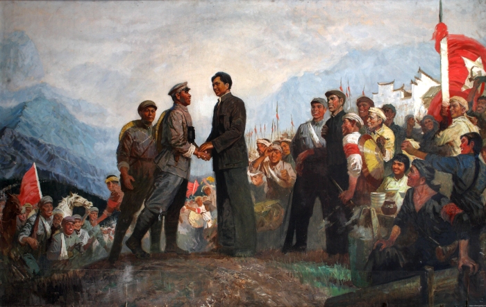 2.油畫(huà):井岡山會(huì)師;作者不詳;收藏單位:南昌八一起義紀(jì)念館(圖片提供:南昌八一起義紀(jì)念館)_UUID22344 2.油畫(huà):井岡山會(huì)師;作者不詳;收藏單位:南昌八一起義紀(jì)念館(圖片提供:南昌八一起義紀(jì)念館)_UUID22344